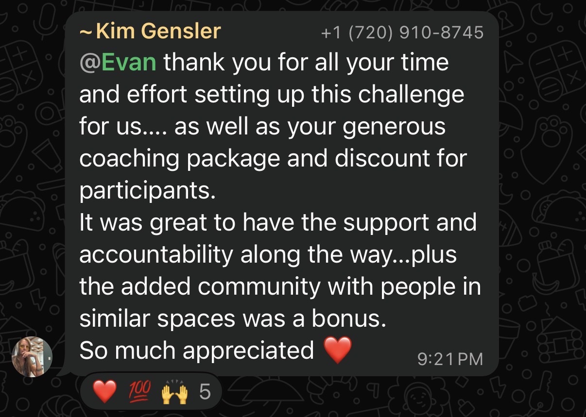 Result from Unhinged & Locked In participant